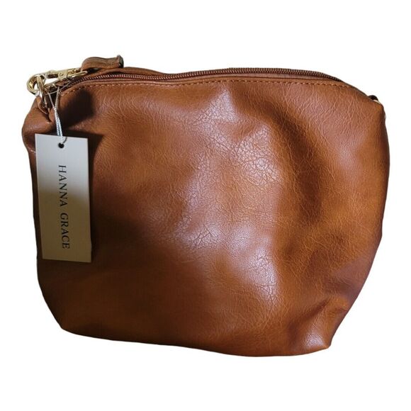 HANNA GRACE Tote HANDBAG Crossbody Caramel 2 piece set NWT. - Picture 10 of 10